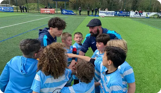 photo d'une équipe et d'un coach